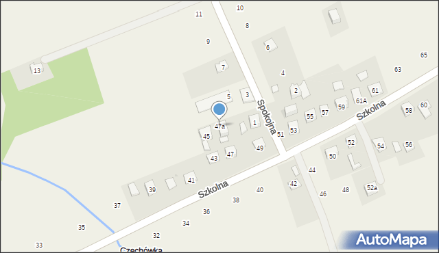 Czechówka, Spokojna, 47a, mapa Czechówka