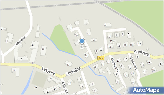 Czerwieńsk, Spokojna, 1c, mapa Czerwieńsk