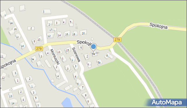 Czerwieńsk, Spokojna, 6a, mapa Czerwieńsk