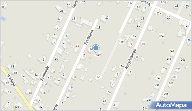 Czerwionka-Leszczyny, Spokojna, 14A, mapa Czerwionka-Leszczyny