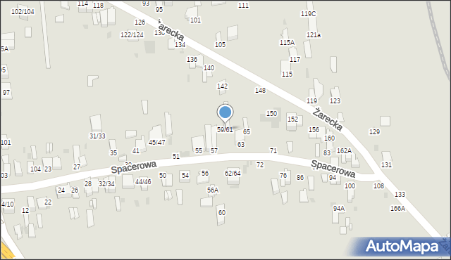 Częstochowa, Spacerowa, 59/61, mapa Częstochowy