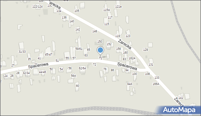 Częstochowa, Spacerowa, 71, mapa Częstochowy