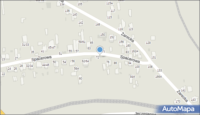 Częstochowa, Spacerowa, 74, mapa Częstochowy