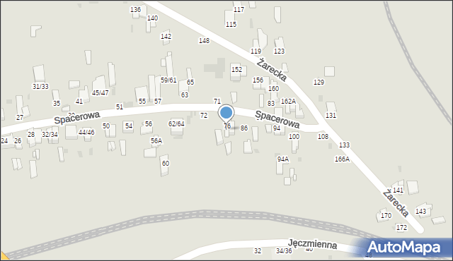 Częstochowa, Spacerowa, 78, mapa Częstochowy