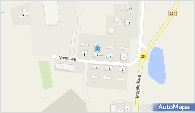 Dąbrowa, Sportowa, 6, mapa Dąbrowa