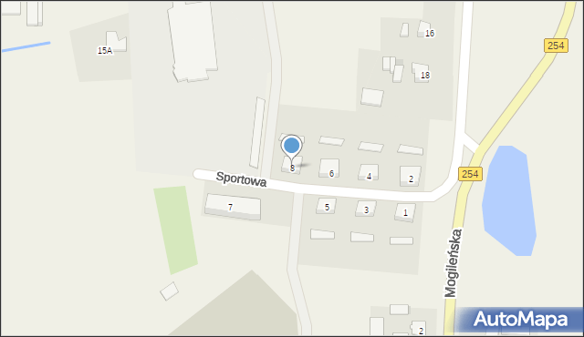 Dąbrowa, Sportowa, 8, mapa Dąbrowa