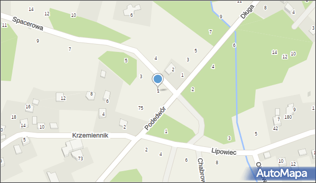 Dąbrowa Szlachecka, Spacerowa, 1, mapa Dąbrowa Szlachecka