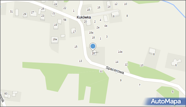 Dąbrowa Szlachecka, Spacerowa, 16, mapa Dąbrowa Szlachecka