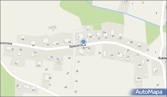 Dąbrowa Szlachecka, Spacerowa, 35, mapa Dąbrowa Szlachecka