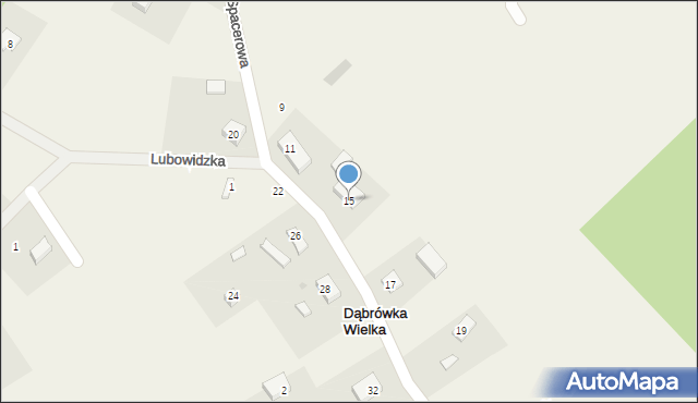 Dąbrówka Wielka, Spacerowa, 15, mapa Dąbrówka Wielka