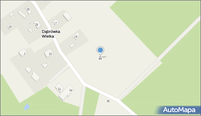 Dąbrówka Wielka, Spacerowa, 21, mapa Dąbrówka Wielka