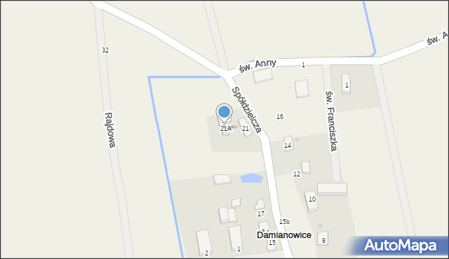 Damianowice, Spółdzielcza, 21A, mapa Damianowice