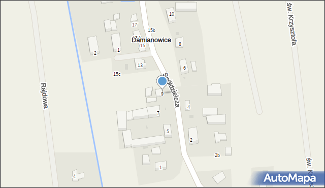 Damianowice, Spółdzielcza, 9, mapa Damianowice