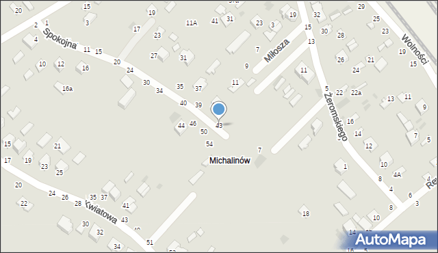 Dęblin, Spokojna, 43, mapa Dęblin