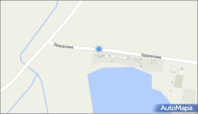 Dębowa, Spacerowa, 2, mapa Dębowa