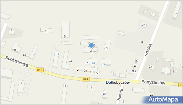 Dołhobyczów, Spółdzielcza, 2c, mapa Dołhobyczów