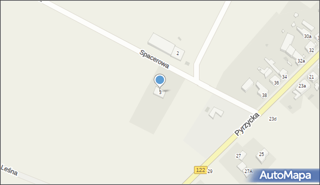 Dolice, Spacerowa, 3, mapa Dolice