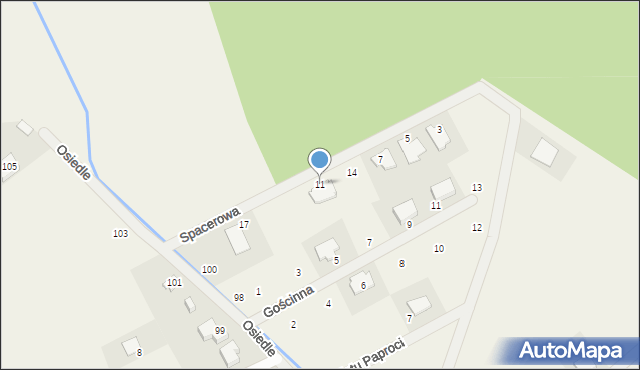 Dopiewiec, Spacerowa, 11, mapa Dopiewiec