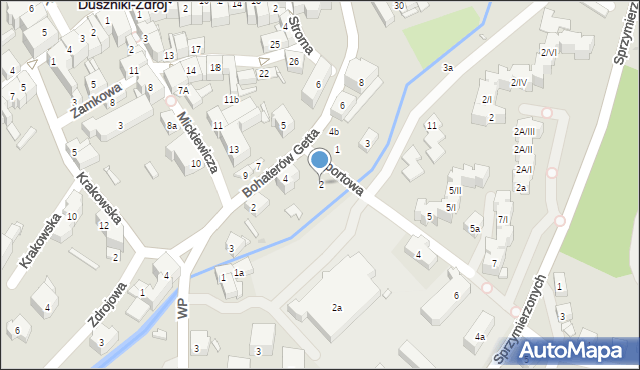 Duszniki-Zdrój, Sportowa, 2, mapa Duszniki-Zdrój