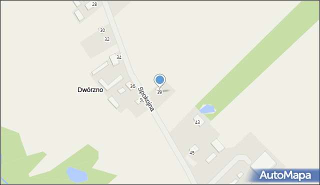 Dwórzno, Spokojna, 39, mapa Dwórzno