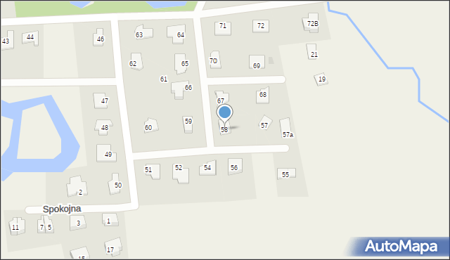 Dywity, Spółdzielcza, 58, mapa Dywity