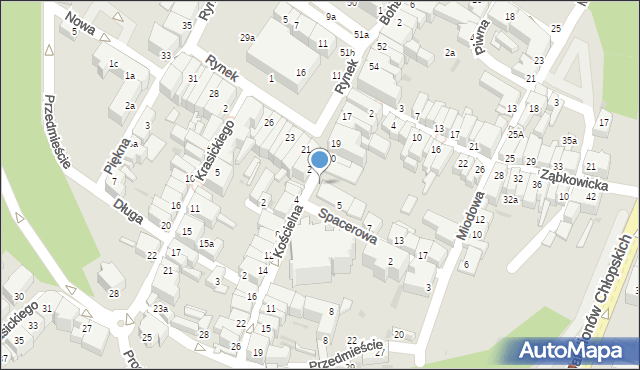 Dzierżoniów, Spacerowa, 5c, mapa Dzierżoniów