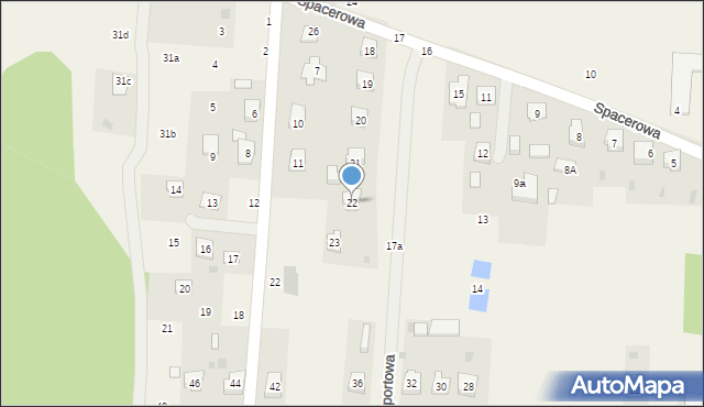 Firlej, Spacerowa, 22, mapa Firlej