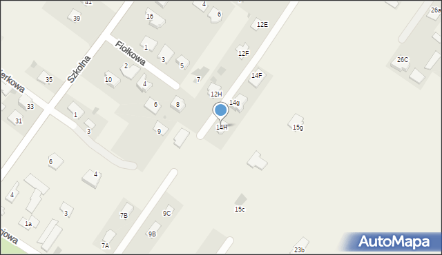 Franciszków, Spokojna, 14H, mapa Franciszków