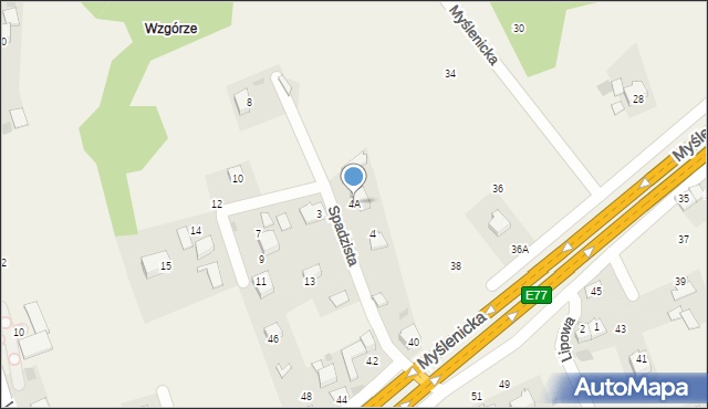 Gaj, Spadzista, 4A, mapa Gaj