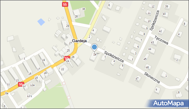 Gardeja, Spółdzielcza, 1a, mapa Gardeja