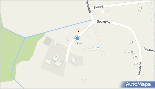 Gąski, Spokojna, 1, mapa Gąski