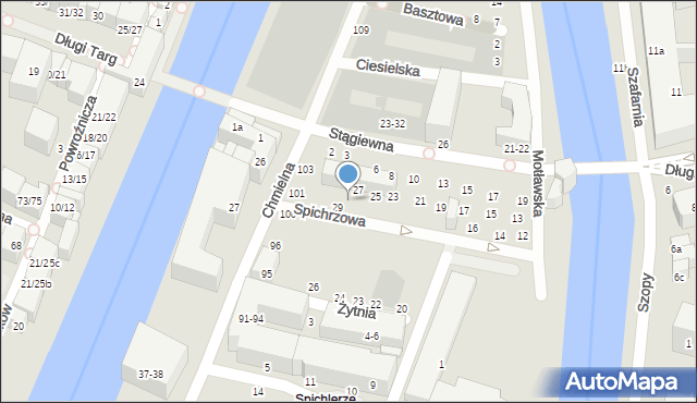 Gdańsk, Spichrzowa, 28, mapa Gdańska