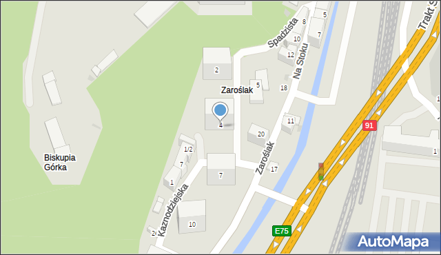 Gdańsk, Spadzista, 4, mapa Gdańska