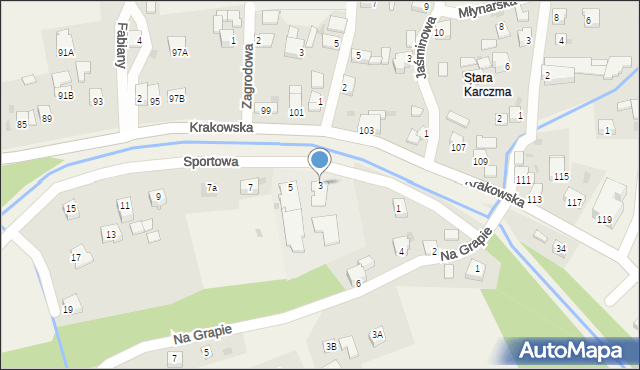 Gilowice, Sportowa, 3, mapa Gilowice