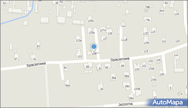 Gliwice, Spacerowa, 105, mapa Gliwic