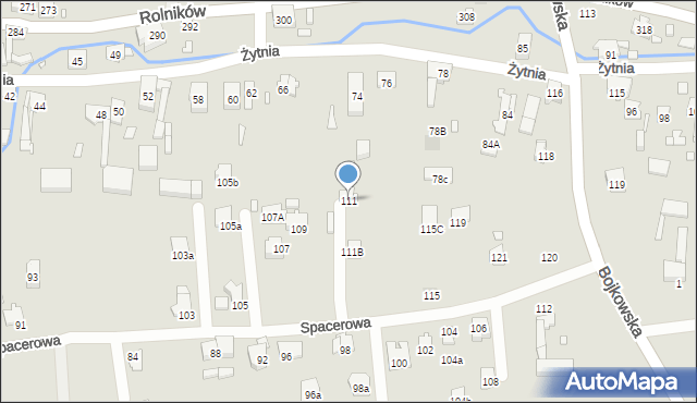 Gliwice, Spacerowa, 111, mapa Gliwic