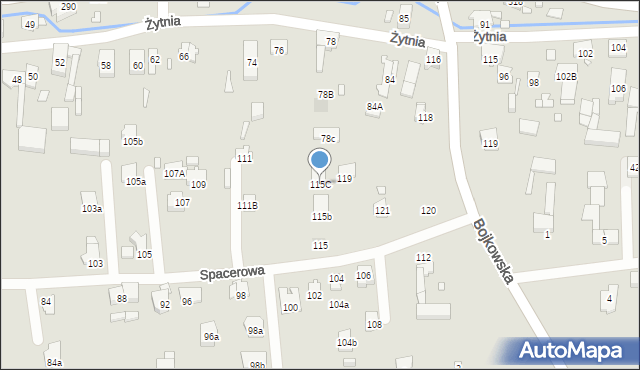 Gliwice, Spacerowa, 115C, mapa Gliwic