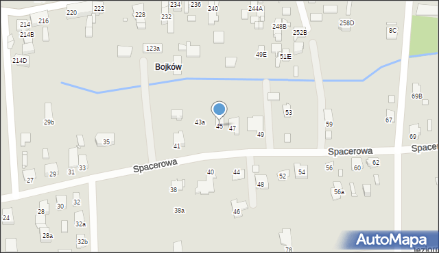 Gliwice, Spacerowa, 45, mapa Gliwic