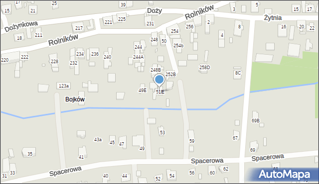 Gliwice, Spacerowa, 51E, mapa Gliwic