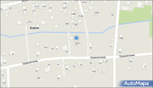 Gliwice, Spacerowa, 53, mapa Gliwic