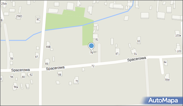 Gliwice, Spacerowa, 79, mapa Gliwic