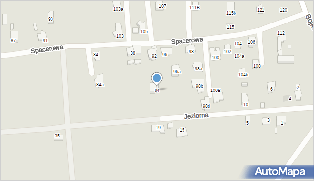 Gliwice, Spacerowa, 94, mapa Gliwic