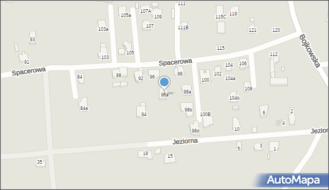 Gliwice, Spacerowa, 96a, mapa Gliwic