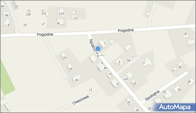 Głobino, Spokojna, 6, mapa Głobino