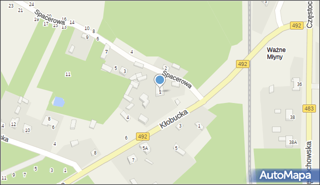 Gojsc, Spacerowa, 1, mapa Gojsc