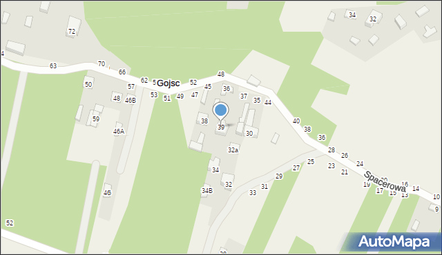 Gojsc, Spacerowa, 39, mapa Gojsc