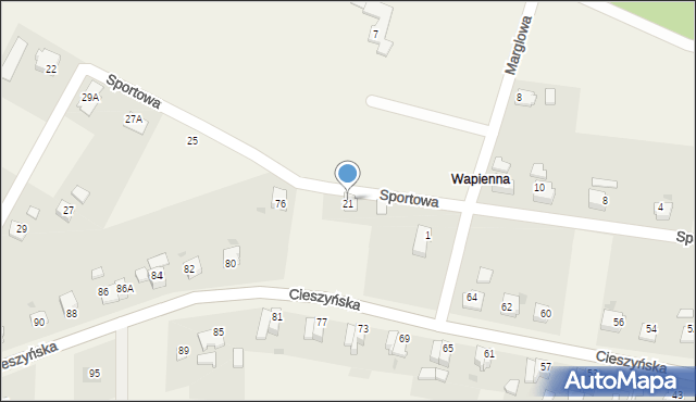 Goleszów, Sportowa, 21, mapa Goleszów