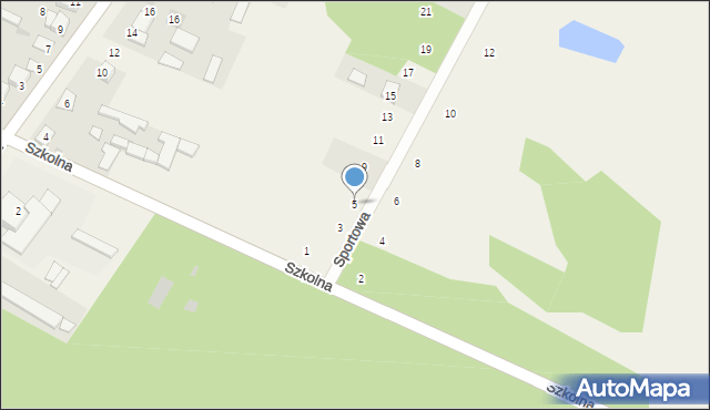 Golice, Sportowa, 5, mapa Golice