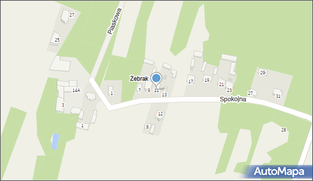 Górki, Spokojna, 11, mapa Górki