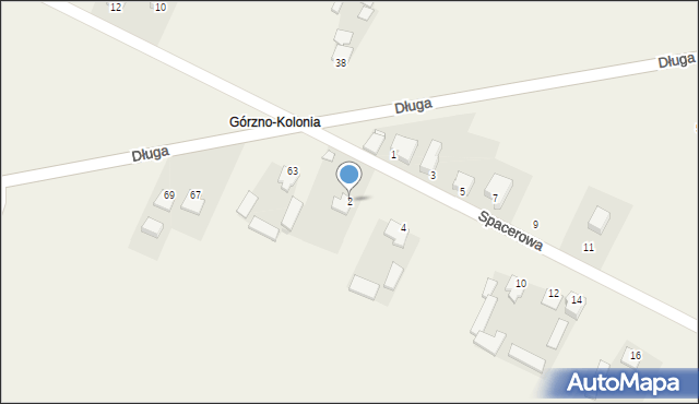 Górzno, Spacerowa, 2, mapa Górzno